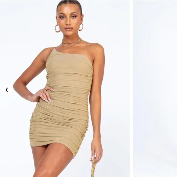 Jocasta Mini Dress Beige, US 6 / Beige Jocasta Mini Dress Beige, US 6 / Beige